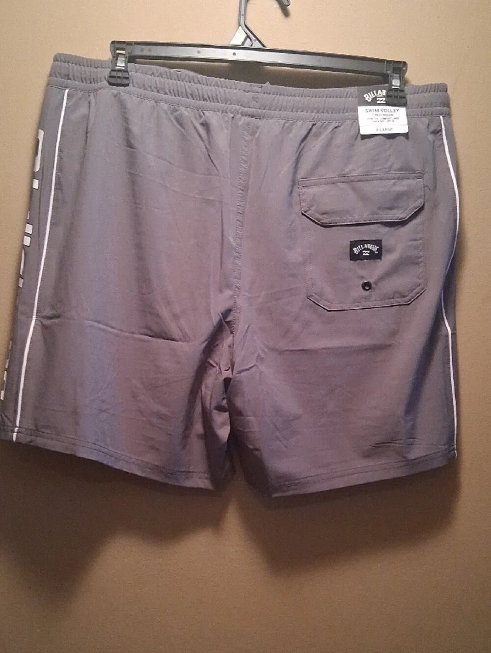 Billabong Gray Swim Shorts with White Side Logo Xl